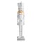 3.5' Silver and White Nutcracker – Winter Holiday Décor with Frosted Finish